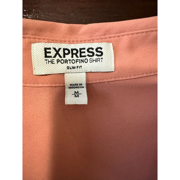 Women’s Express button down Portofino Shirt Size Medium Salmon color - Picture 3 of 7
